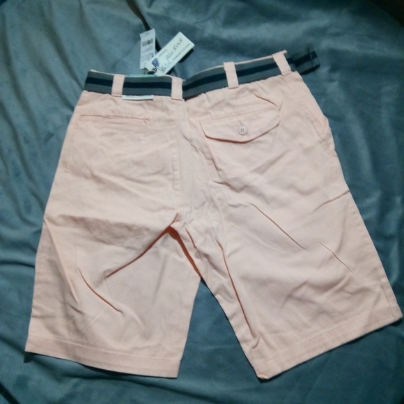 Mens Peach Belted Casual Shorts - Picture 2 of 7